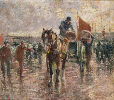 Unloading the Catch, Newlyn by Harry Fidler